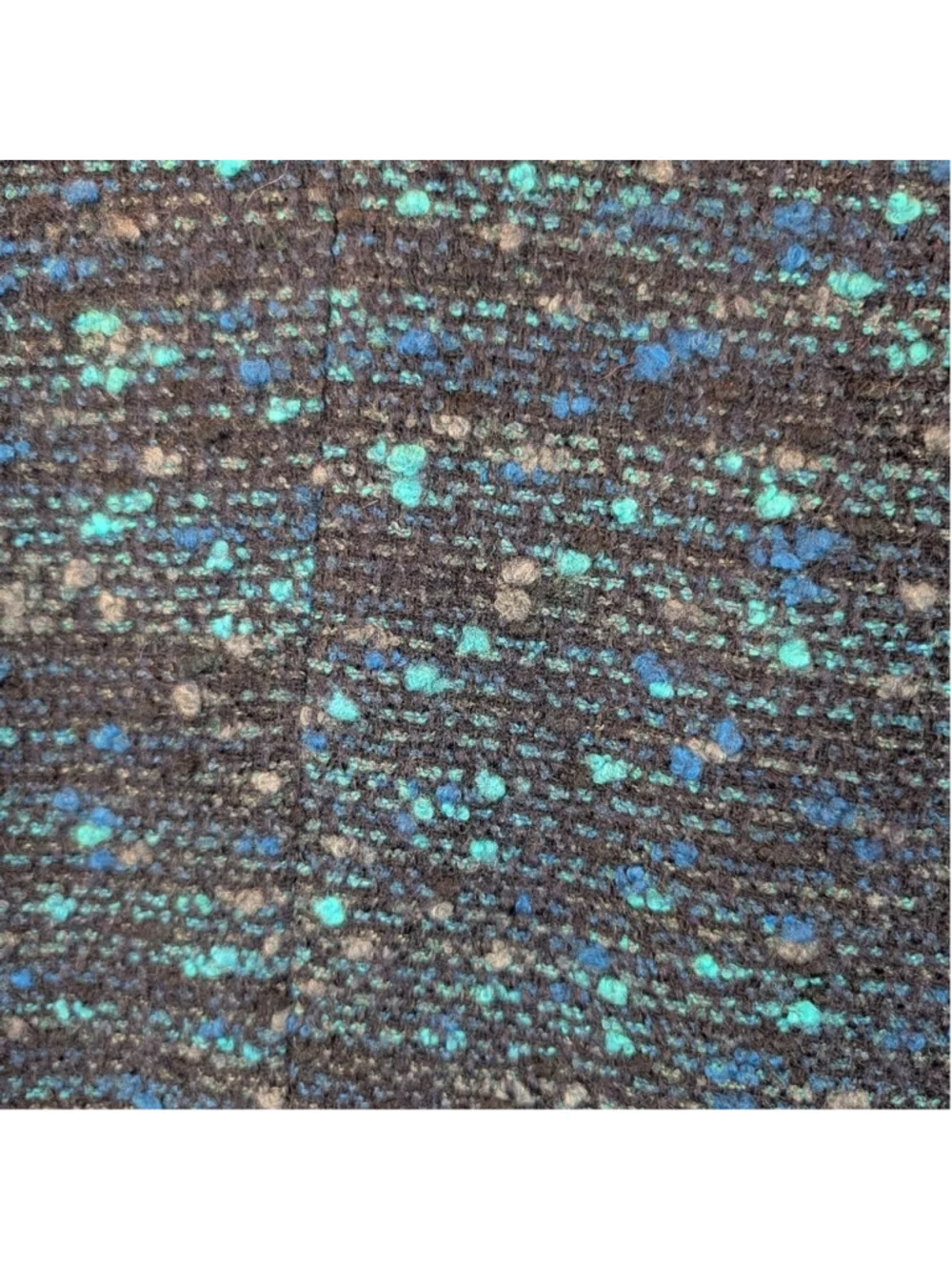 Judith And Charles Women's Blue Tweed Jacket with Black Lapel Size 10(fits small